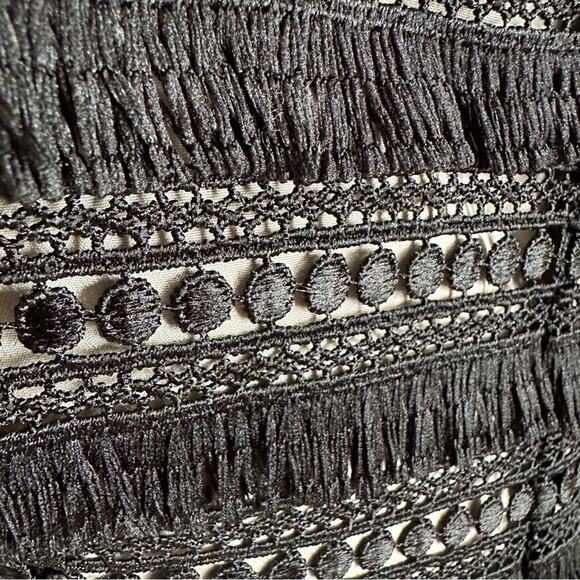 J. Crew Black Embroidered Fringe Sheath Dress Summer Office Business Casual Sz 8 - Picture 11 of 15
